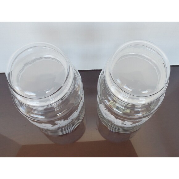 VTG Libbey FROSTED WINTER Pinecones Pine Christmas CANISTER Cookie Candy Jar Set - Picture 5 of 10